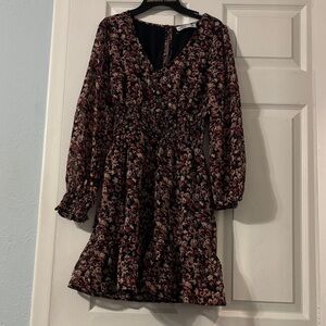 Hollister California Floral Black and Pink Women's Dress